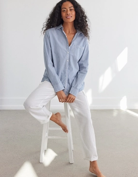 unsubscribed striped boyfriend shirt Layered Design Festival Fashion