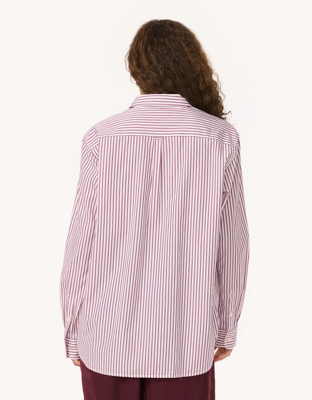 Casual Hangout Pocket Detail Unsubscribed Thomas Mason? Poplin Striped Boyfriend Shirt