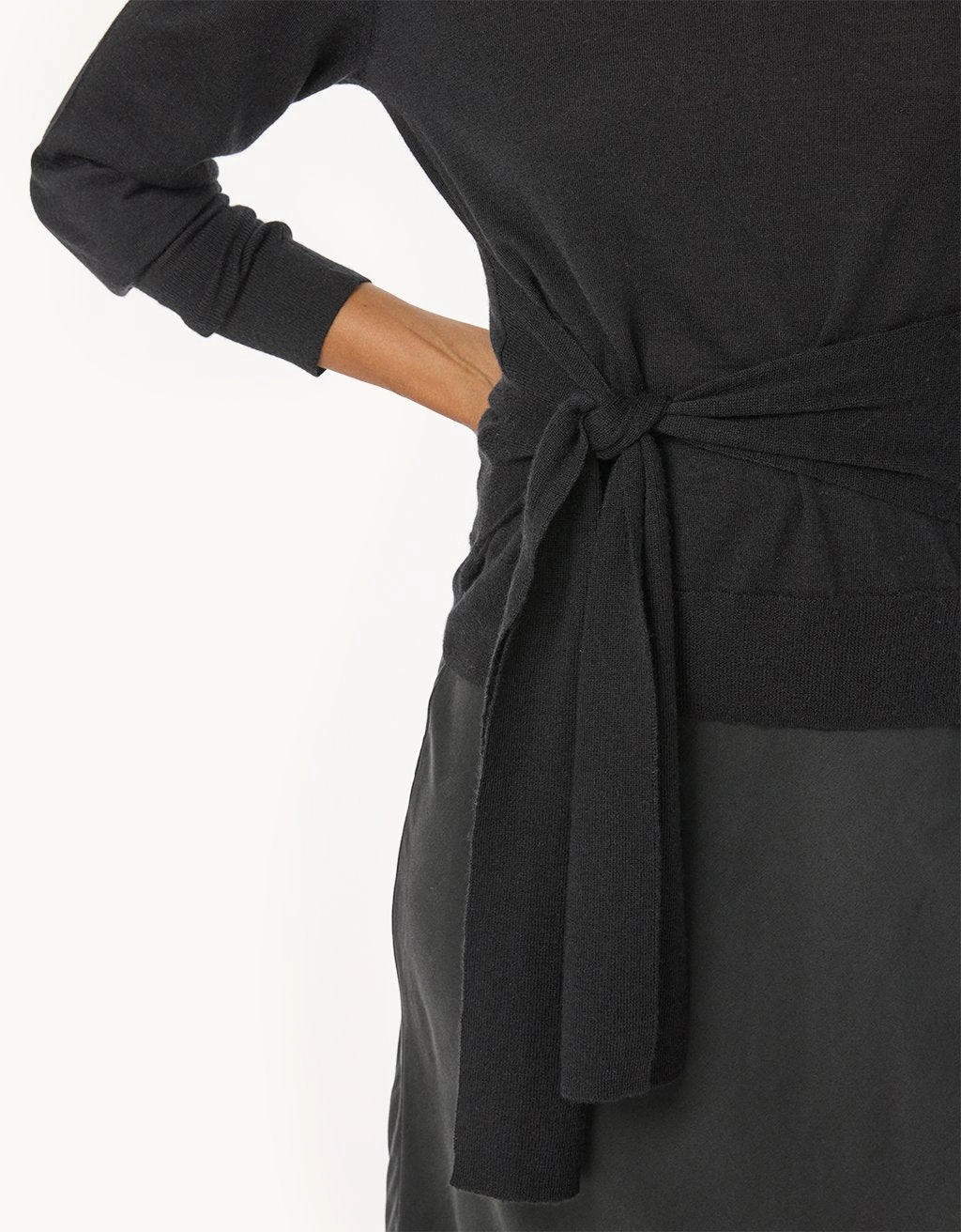 Breathable Base Reinforced Cuffs Unsubscribed Whisper-Weight Cashmere Tie Waist Sweater