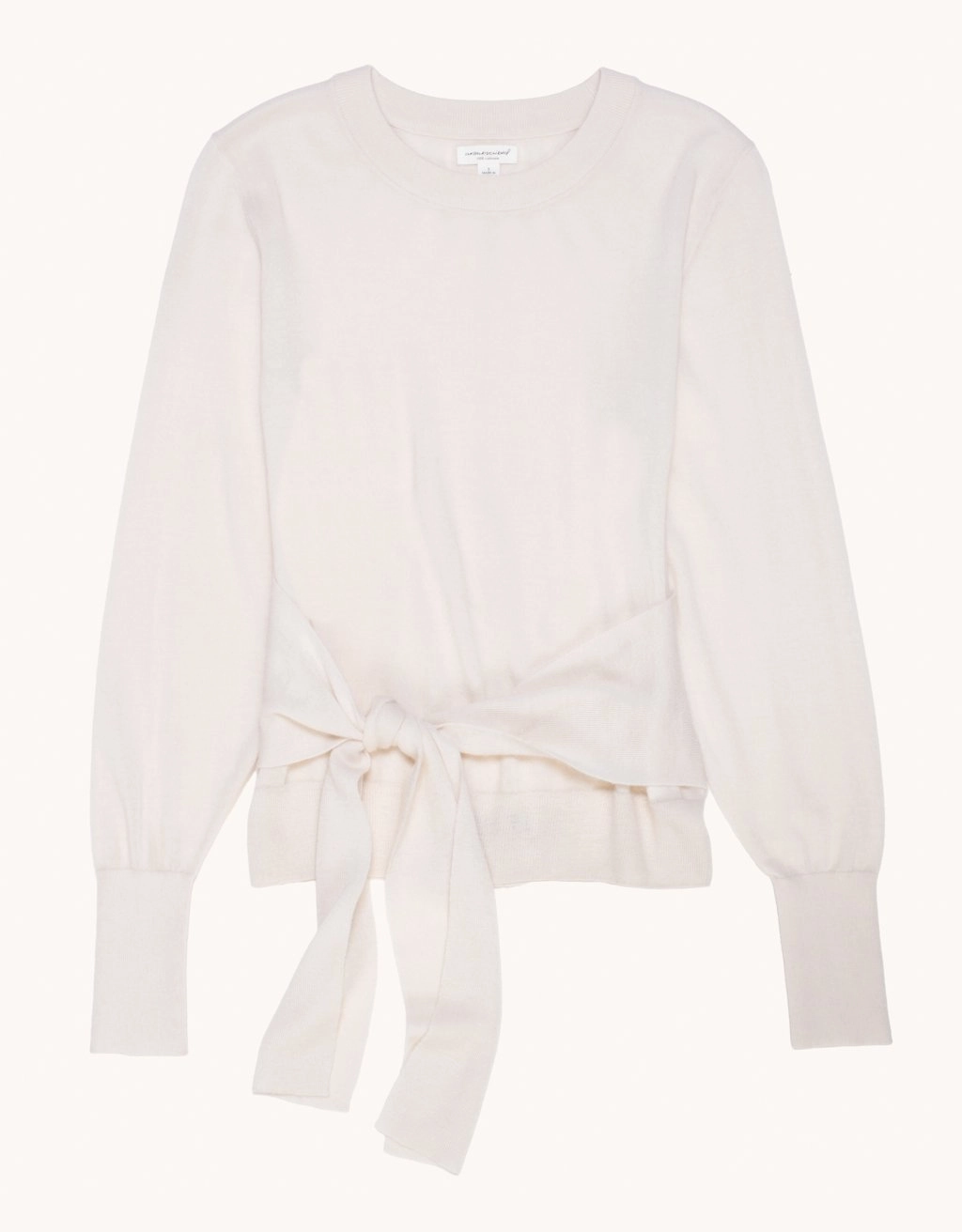 Simple Comfort Non Restrictive Armhole Unsubscribed Whisper-Weight Cashmere Tie Waist Sweater