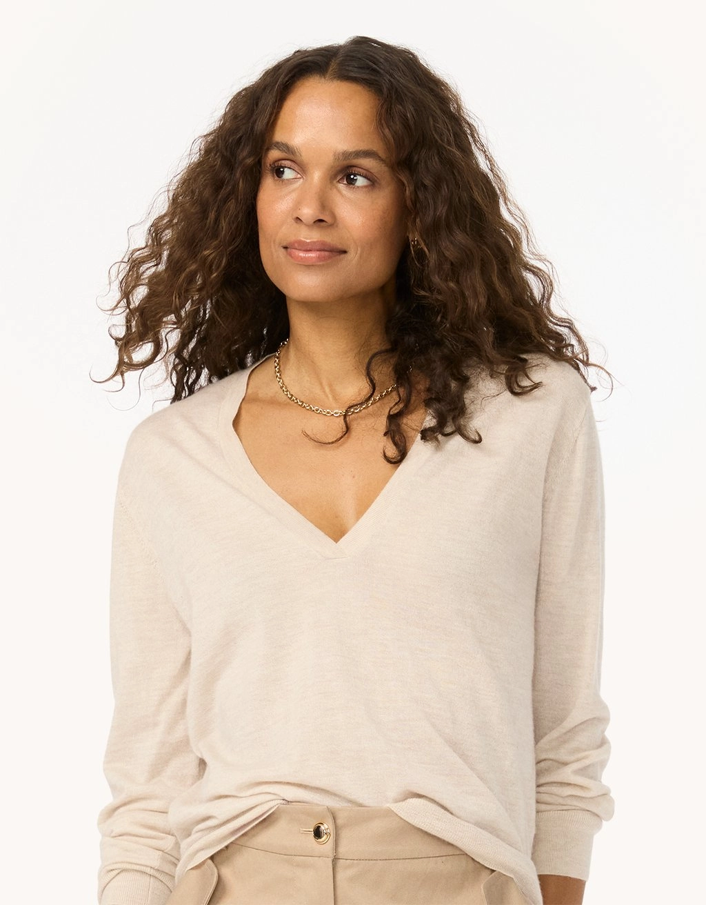 Cozy Wear Layered Comfort Wear Unsubscribed Whisper-Weight Cashmere V-Neck Sweater