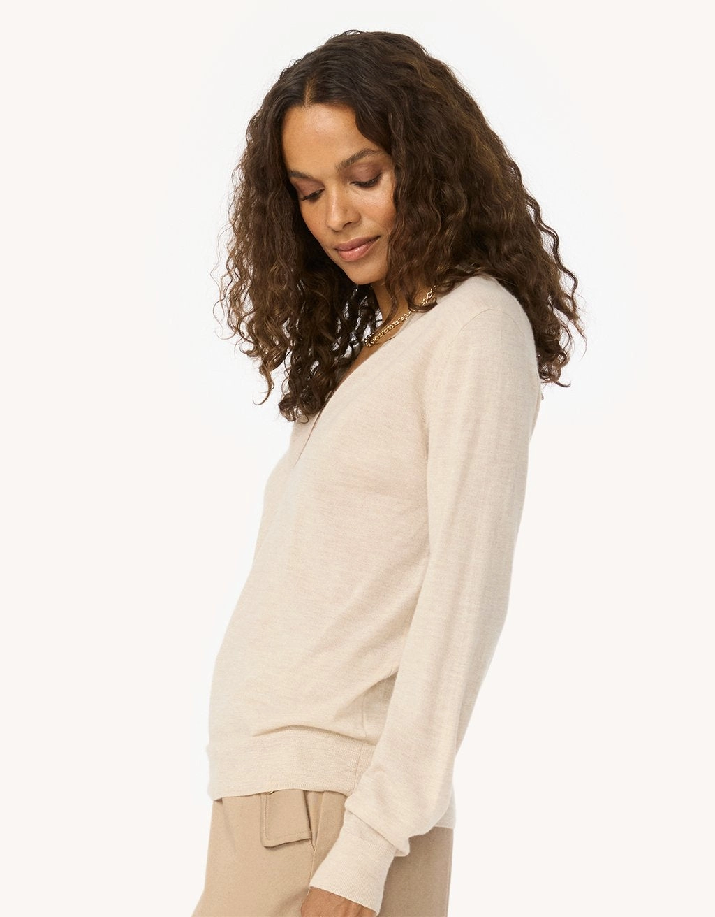 Quick Comfort Design Unsubscribed Whisper-Weight Cashmere V-Neck Sweater