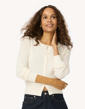 Bio Based Textile Innovation Unusbscribed Everyday-Weight Ribbed Cashmere Cardigan