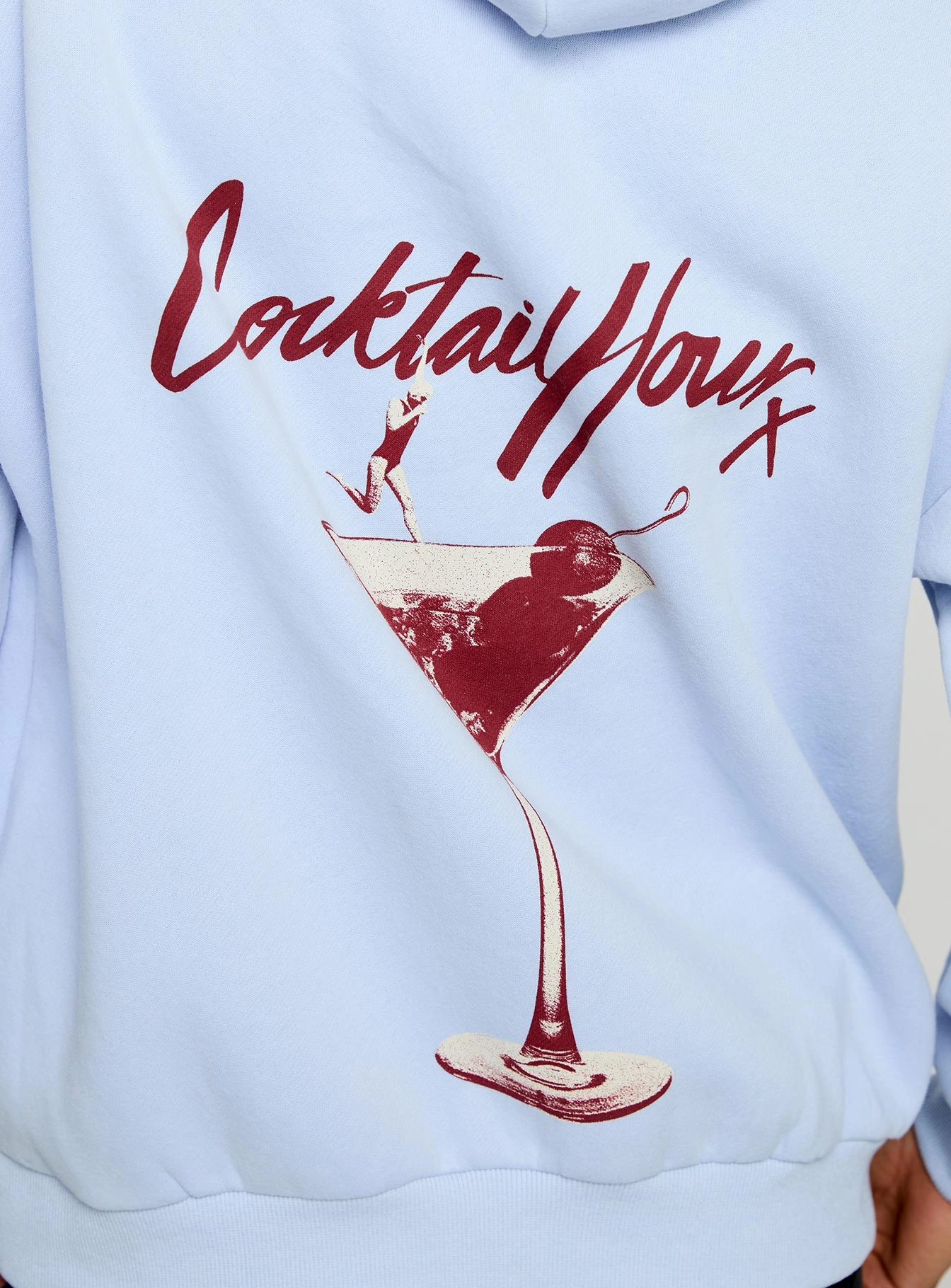 Embroidered Logo Dressy Casual Unwind In Peace Hoodie Blue
