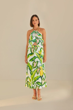 Flexible Material Off-White Summer Foliage Skirt