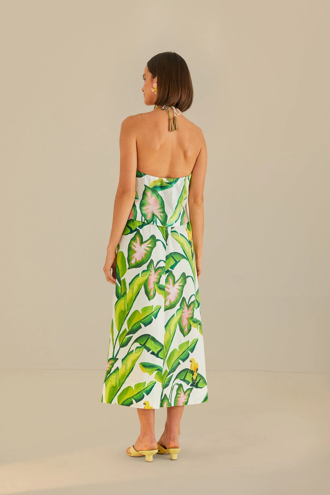 Minimal Design Off-White Summer Foliage Skirt