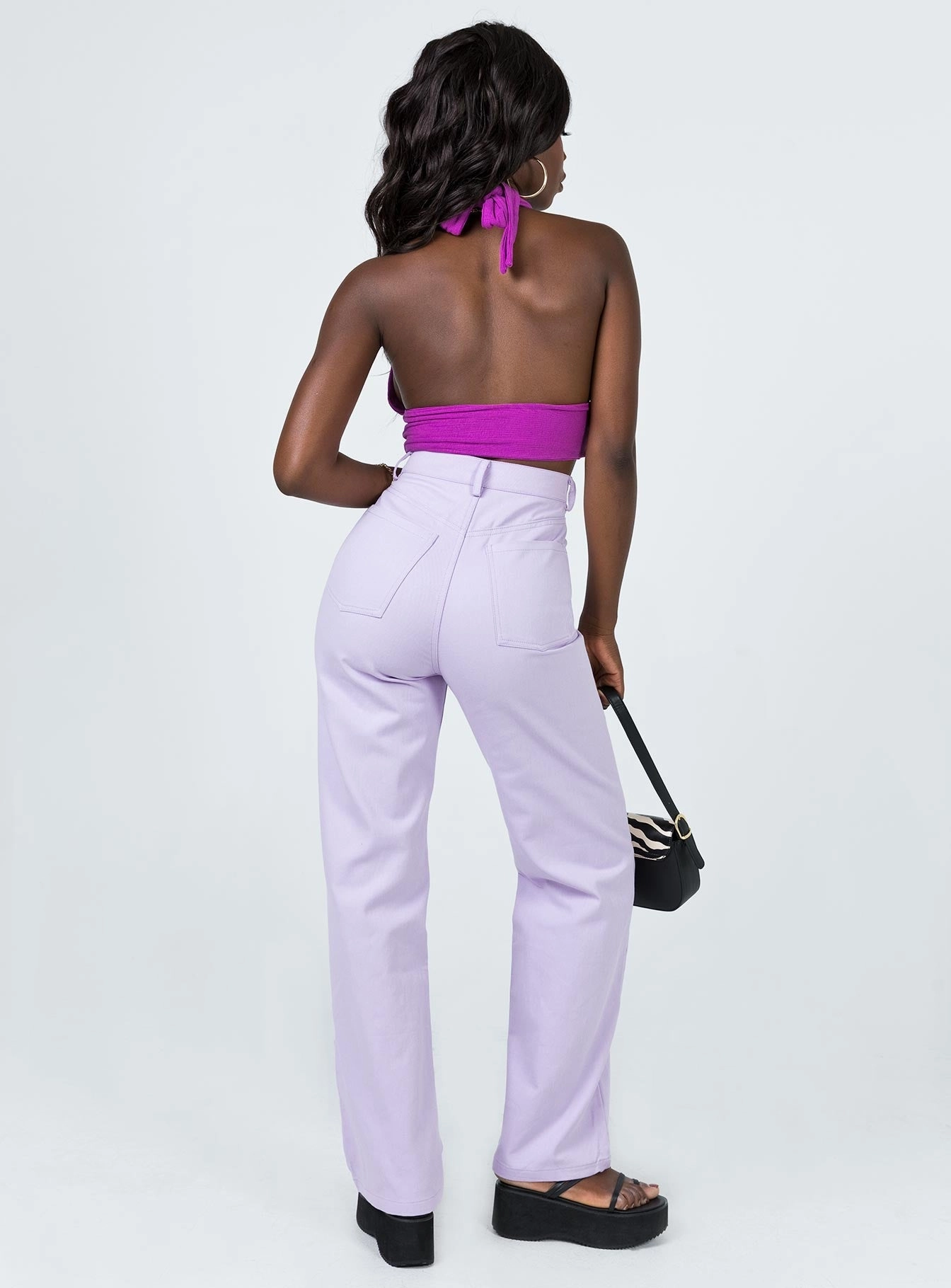Judy Twill Wide Leg Jeans Purple Durable Summer Vibes Smart Layer