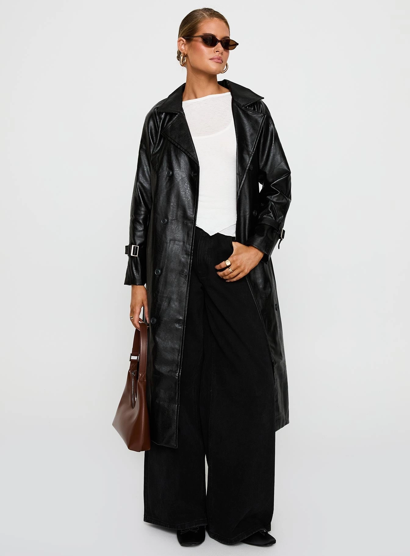 Abrasion Resistant Finish Montanna Faux Leather Coat Black