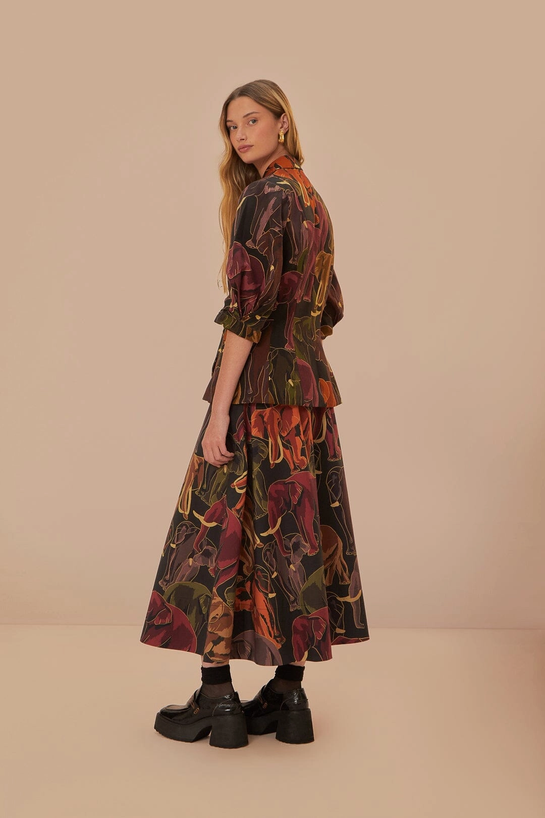 Fashion Combo Green Elephants Skirt