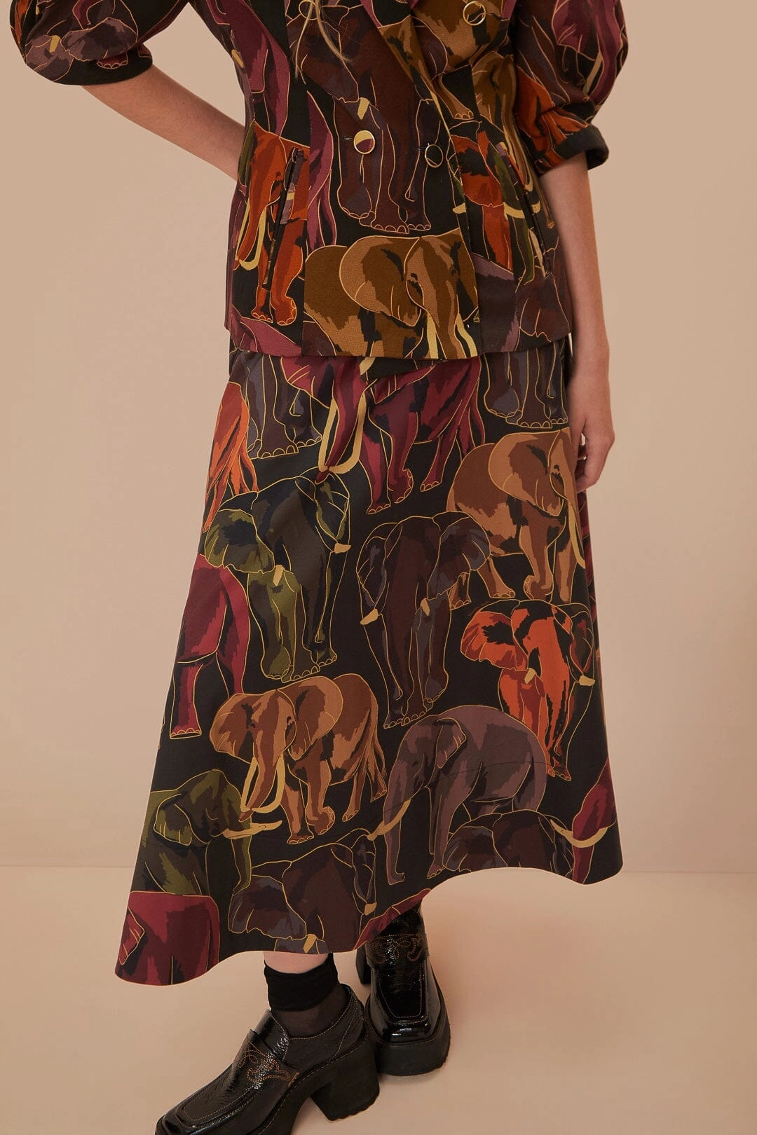 Green Elephants Skirt Style Moment