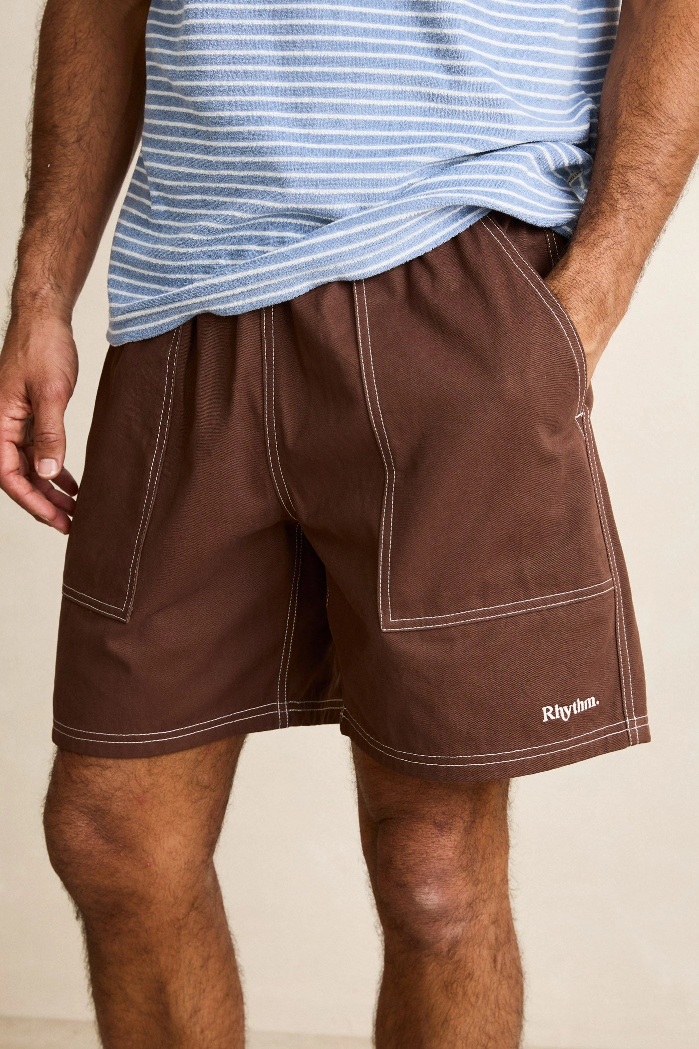 Travel Wear Contrast Stitch Jam Chocolate