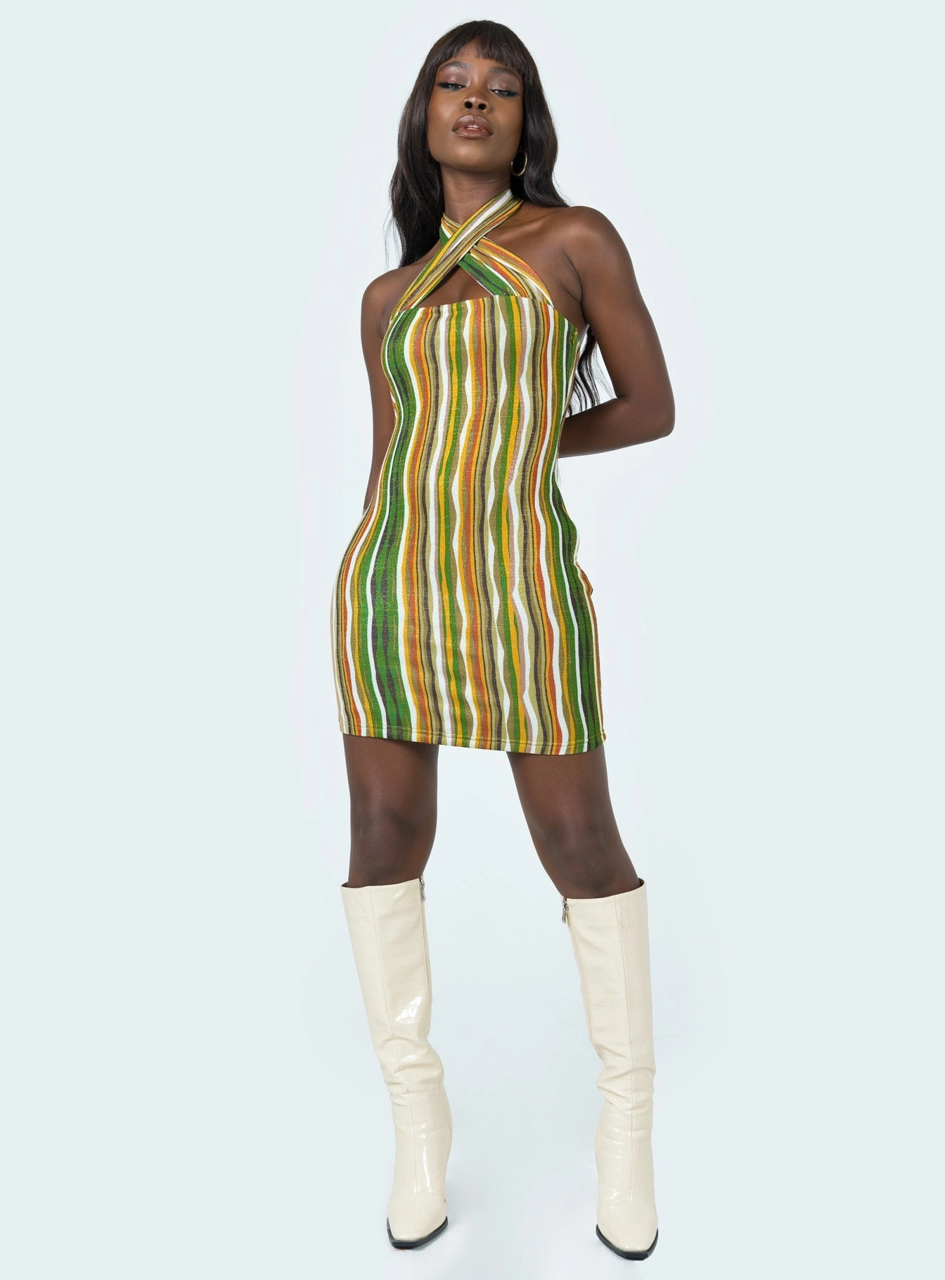 Smooth Flow Essential Layer Paradise Fever Mini Dress Brown Multi