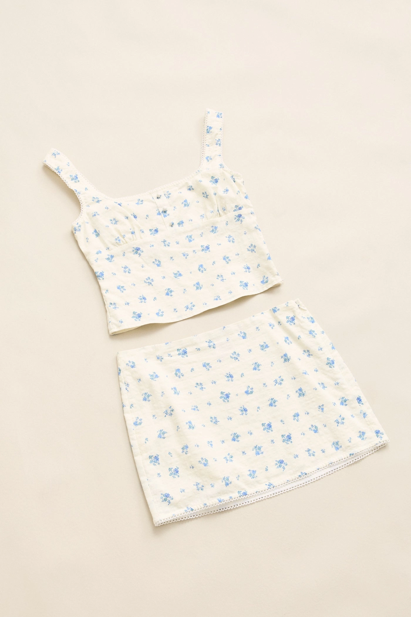 Eco Friendly Dye Dahlia Mini Skirt  Sky