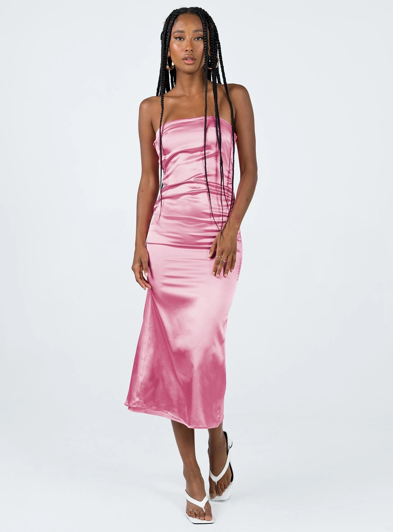 Elegant Flow Fresh Style Shaya Strapless Maxi Dress Pink