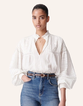 Striped style Layered Sleeve Cuffs vanessa bruno dahlia blouse