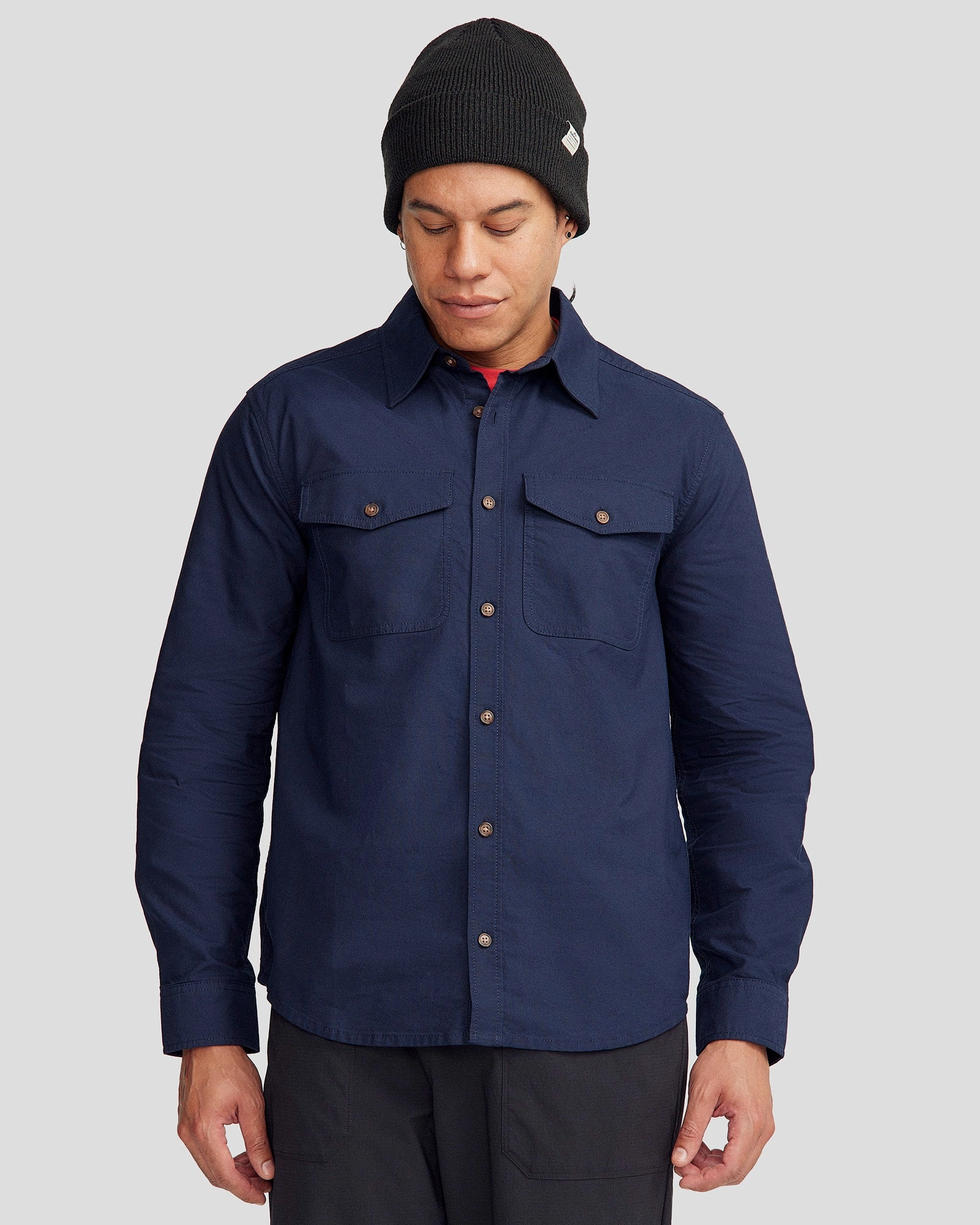 Vander HT Men's Long Sleeve Shirt - Pure Navy Spring Break Monochrome Palette