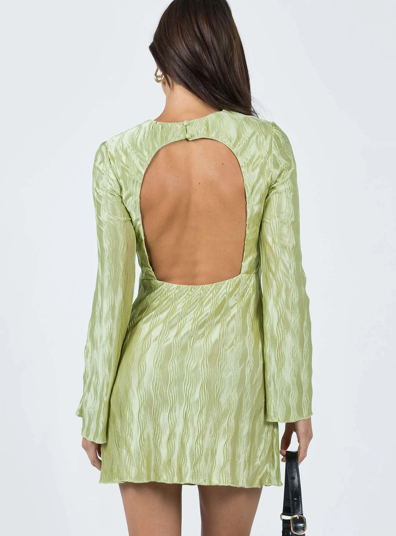 Venaya Mini Dress Green Chic and Cozy Contrast-Panel