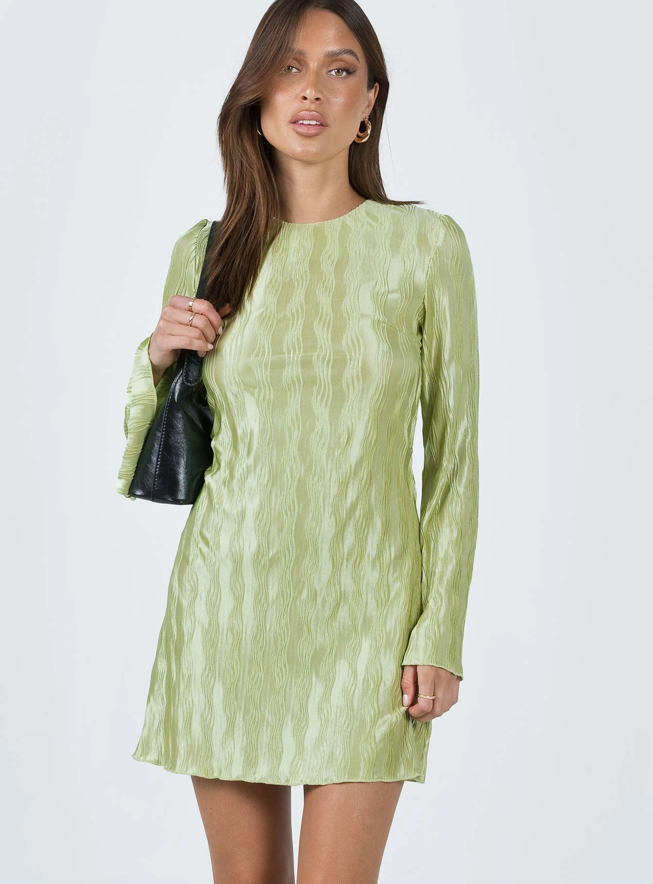 Venaya Mini Dress Green Chilly Weather Comfort Minimal Aesthetic