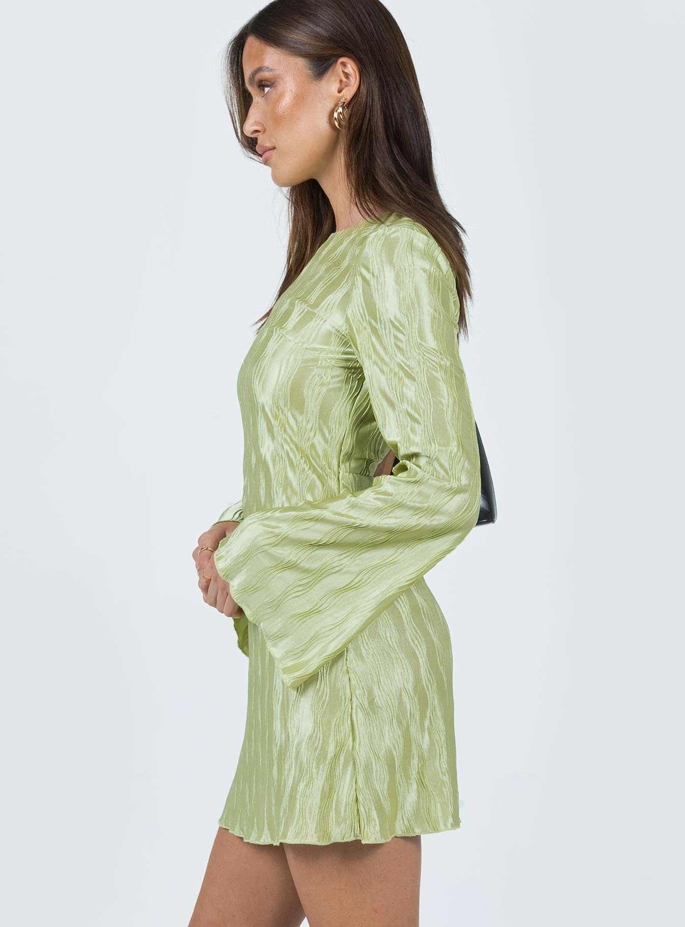 Stylish Vibe Jewel Accent Venaya Mini Dress Green