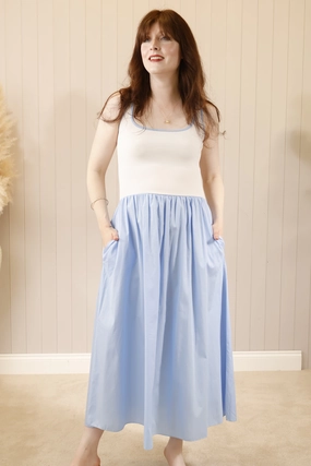 Venus Maxi Dress Blue/White Everyday-Comfort PlushLining