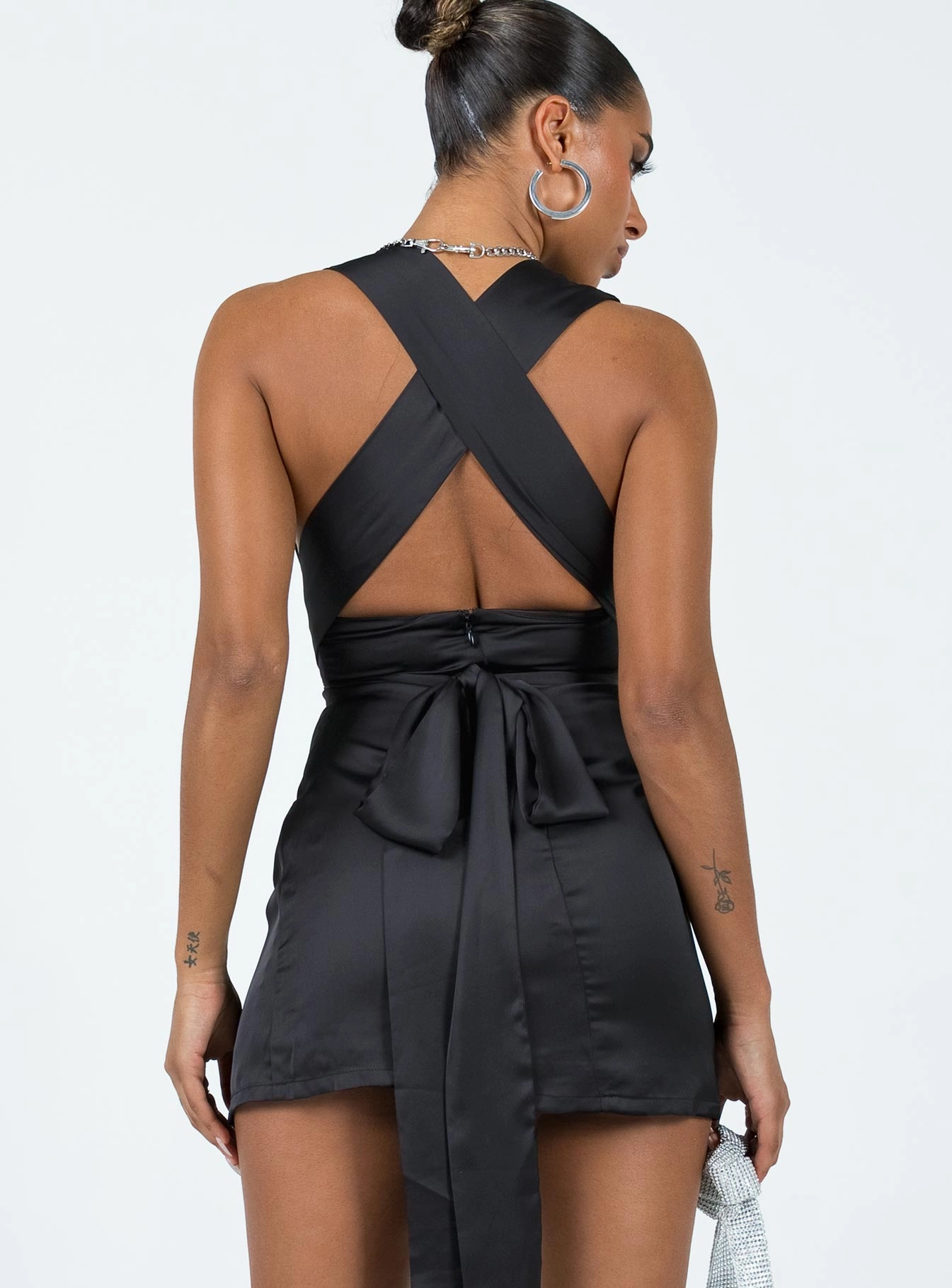 Cool Drape Graceful Ease Katina Mini Dress Black