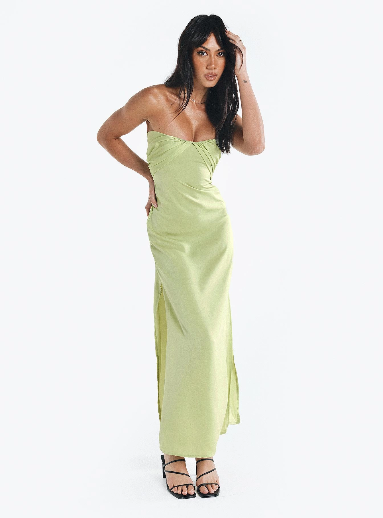 All Timewear Irena Strapless Maxi Green