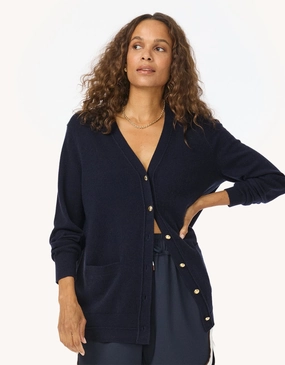 All Season Knitwear Unsubscribed Everyday-Weight Cashmere Boyfriend Cardigan