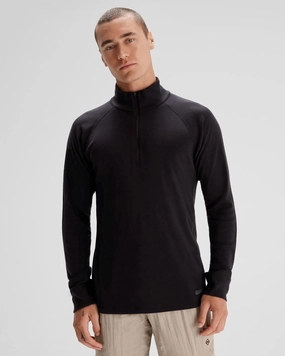 Men's K-Merino 250 Quarter Zip Long Sleeve - Black Stingray Cozy Wardrobe Machine washable