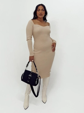 Sustainable-Lining Body Harmony Neaman Midi Dress Beige
