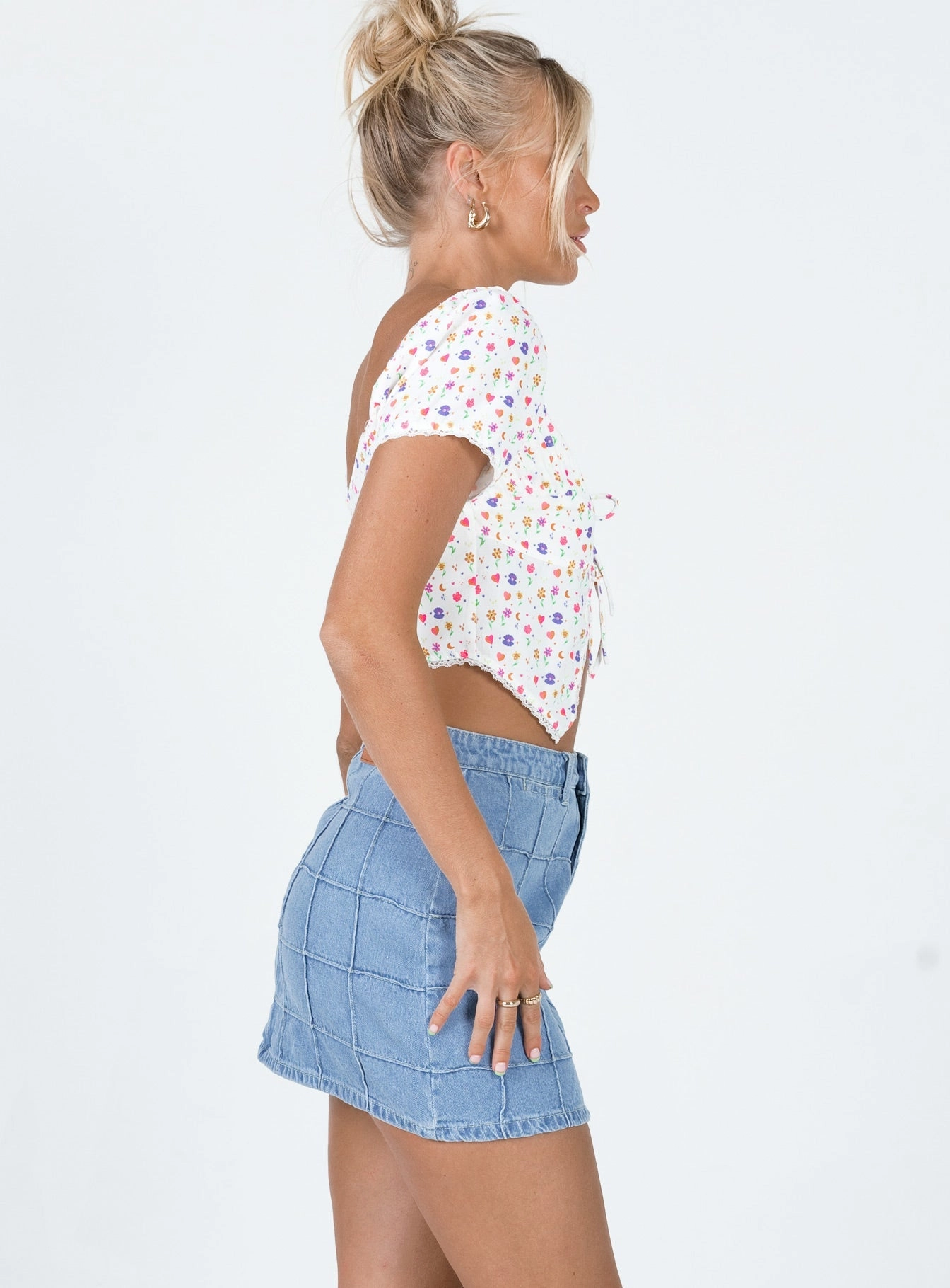 Tanis Denim Mini Skirt Waist Defining