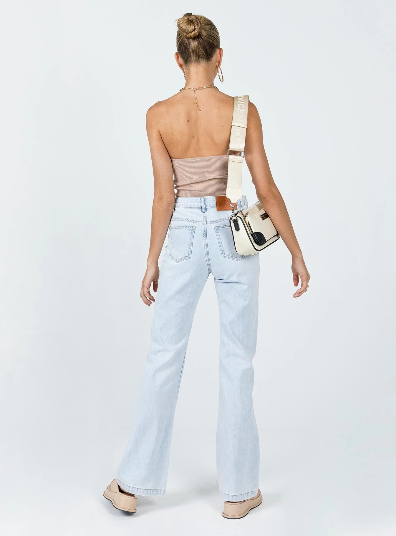 Neutral Tones Mostar Bootleg Light Wash Denim Jeans