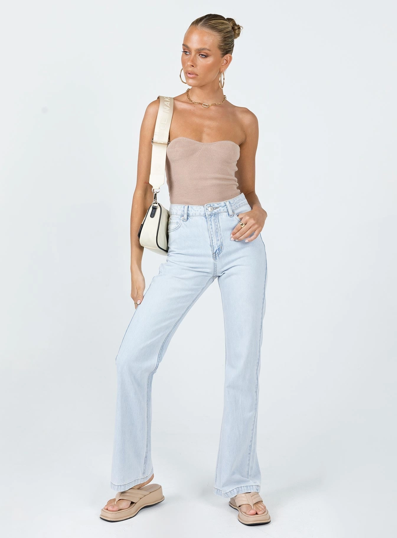 Mostar Bootleg Light Wash Denim Jeans No Gap Waist Engineering