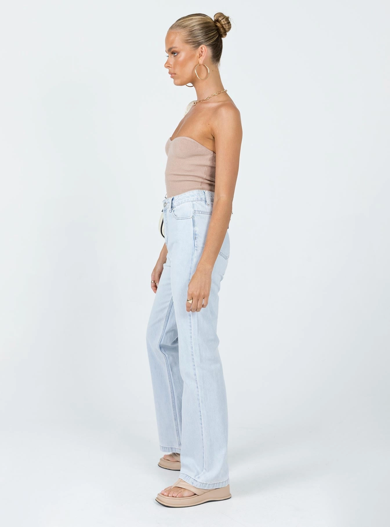 Morning Stroll Evening Stroll Trend Setter Distressed Detailing Mostar Bootleg Light Wash Denim Jeans