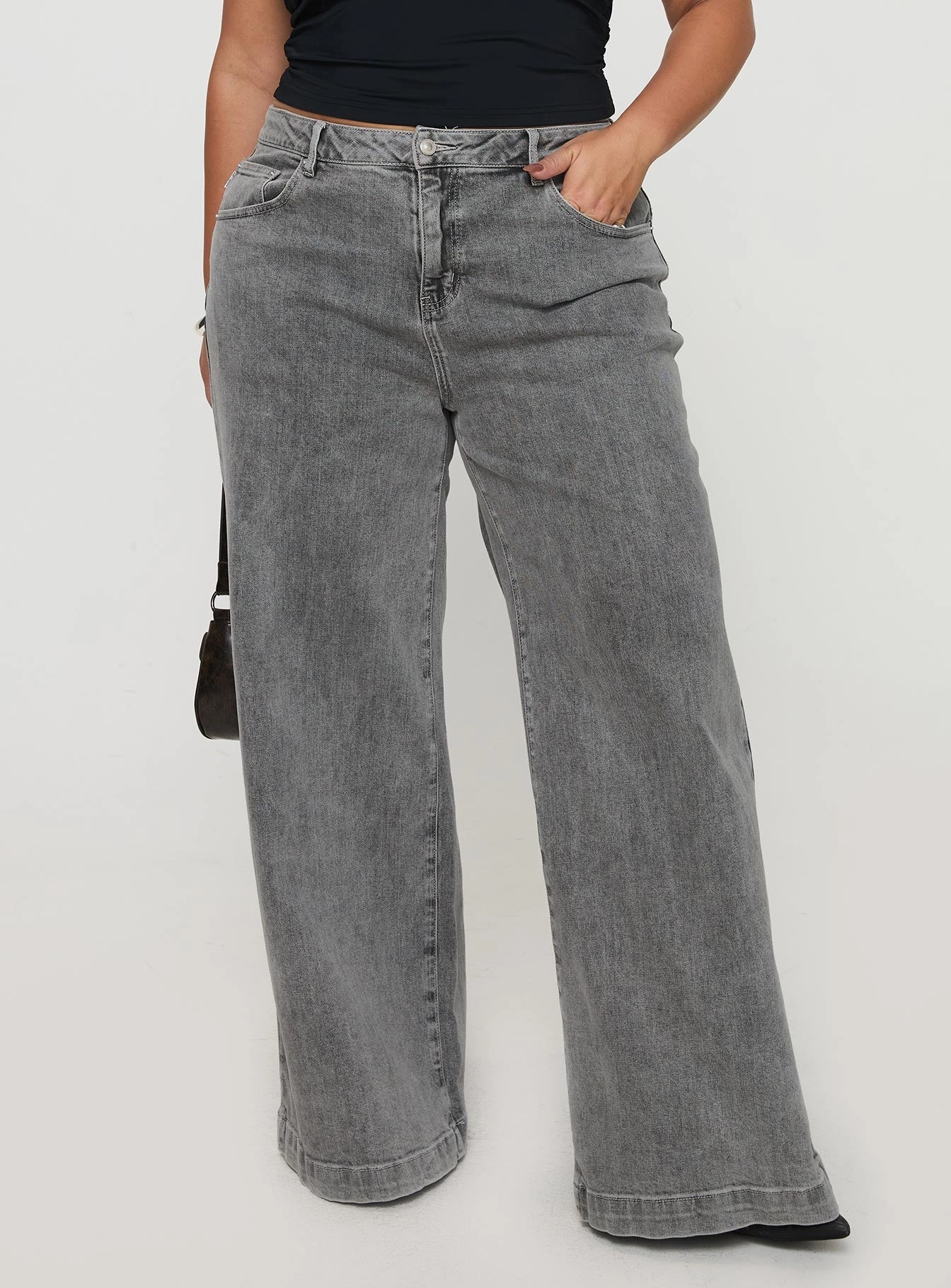 Wolfie High Rise Wide Leg Slouchy Jeans Steel Curve Light Touch Minimalist Design