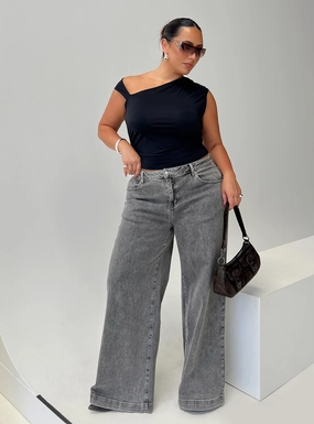 Wolfie High Rise Wide Leg Slouchy Jeans Steel Curve Versatile Fit City Walk Weekend Warrior