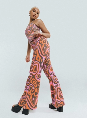 Abrand Double Oh Flare Print Jeans Multi Plain style Weekend Warrior Elegant