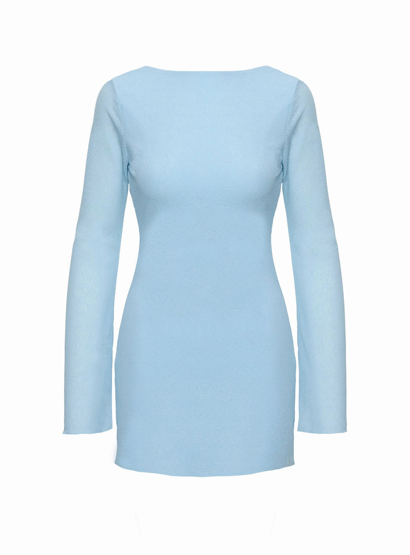 Smooth Layers Visualize Long Sleeve Mini Dress Light Blue