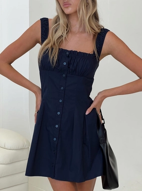 Regular-fit Classic Cut Wait For You Mini Dress Navy