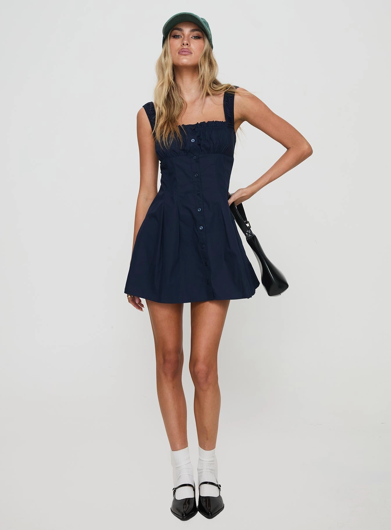 Travel Fit Lightweight-Structure Wait For You Mini Dress Navy
