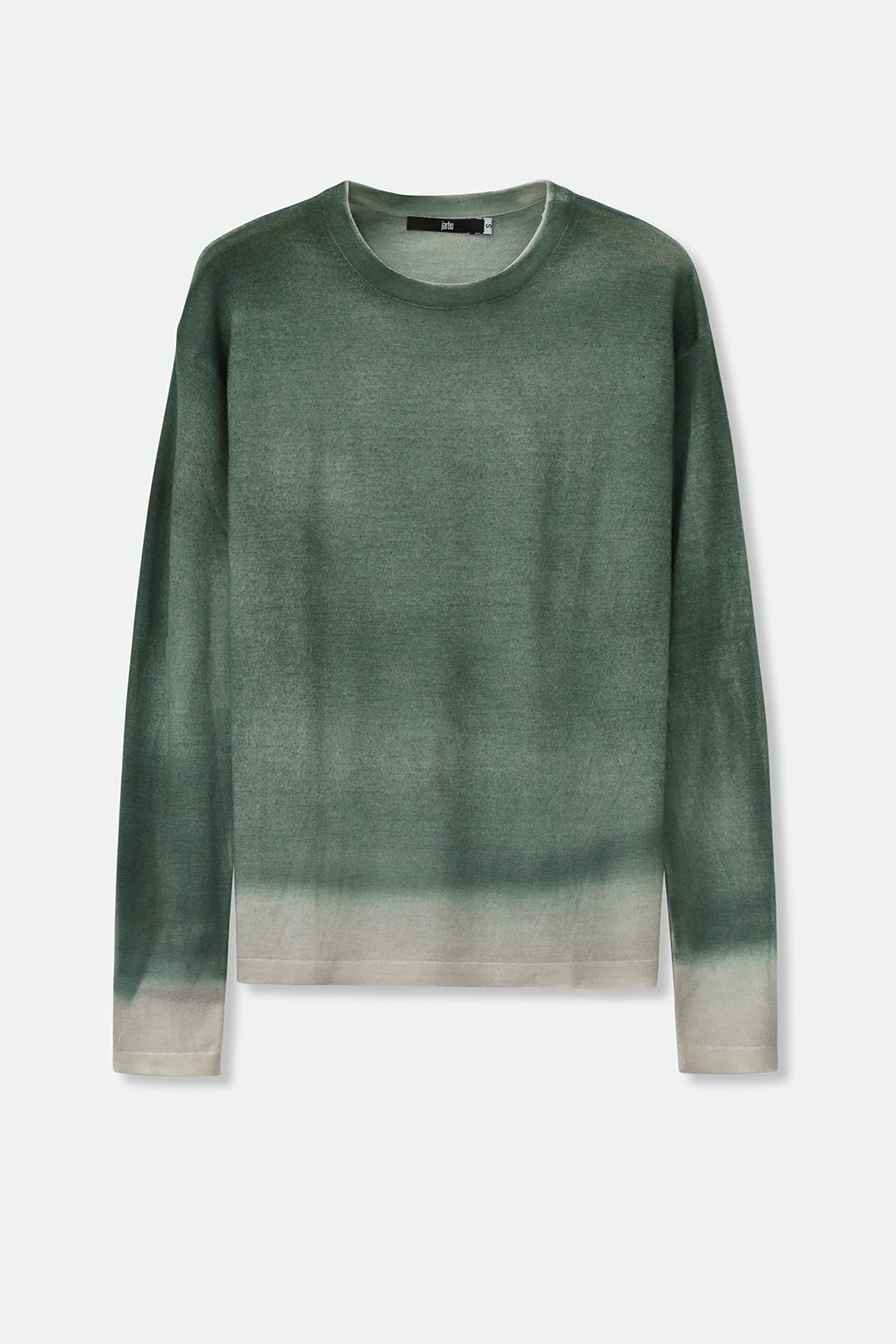 Sleek Design SHILOH CREW IN HAND-DYED CASHMERE FERN BUFF BEIGE STRIPE