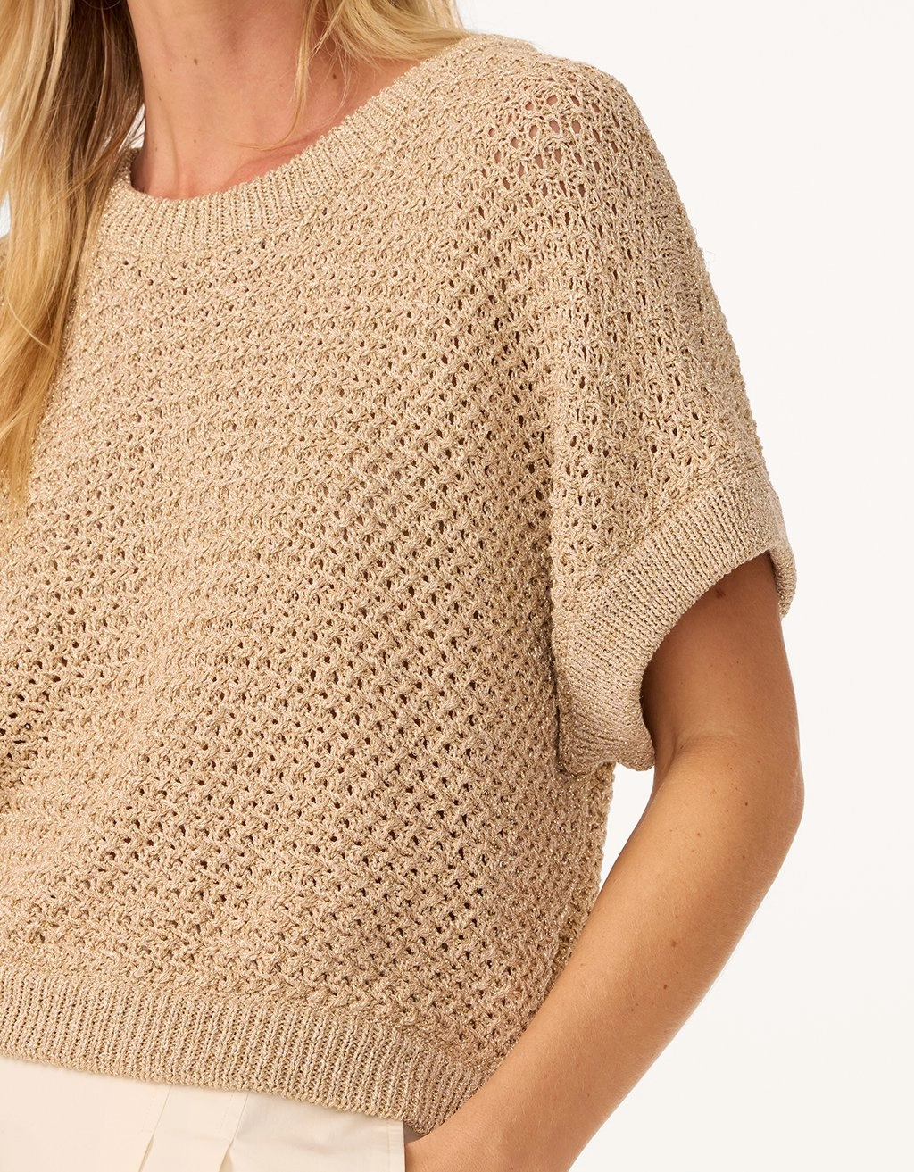 unsubscribed open stitch shimmer sweater Knit Style Sleek Look