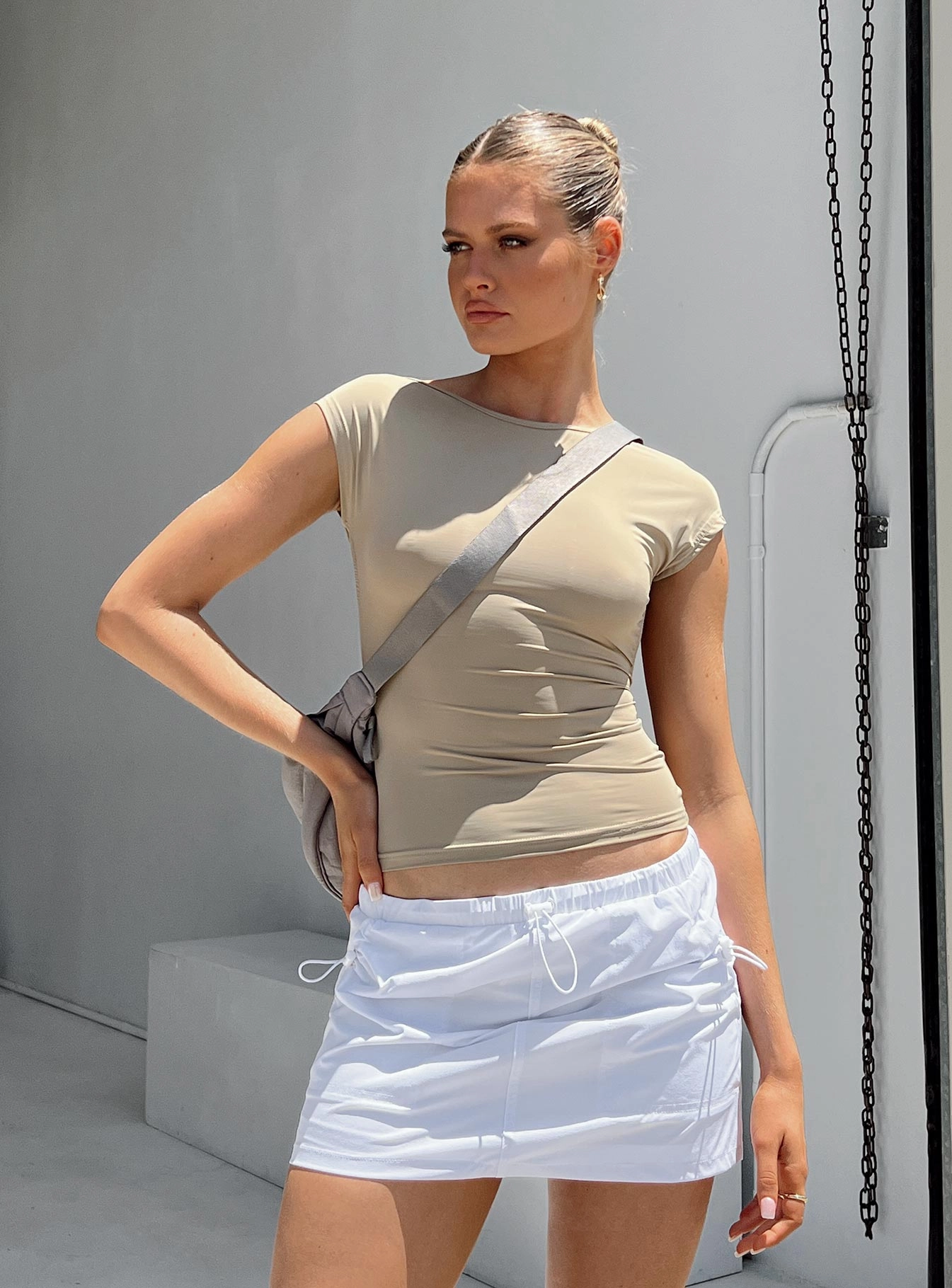 Everyday Look Valery Parachute Mini Skirt White