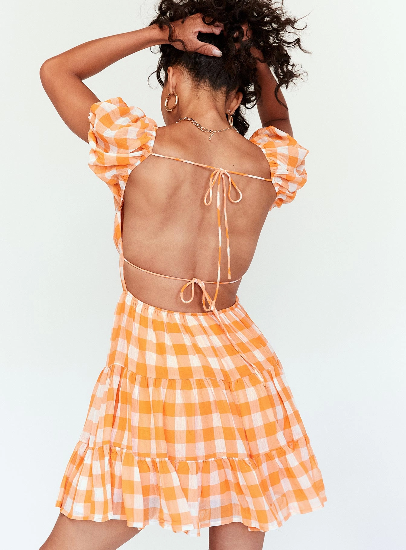 Danny Mini Dress Orange Layered Comfort