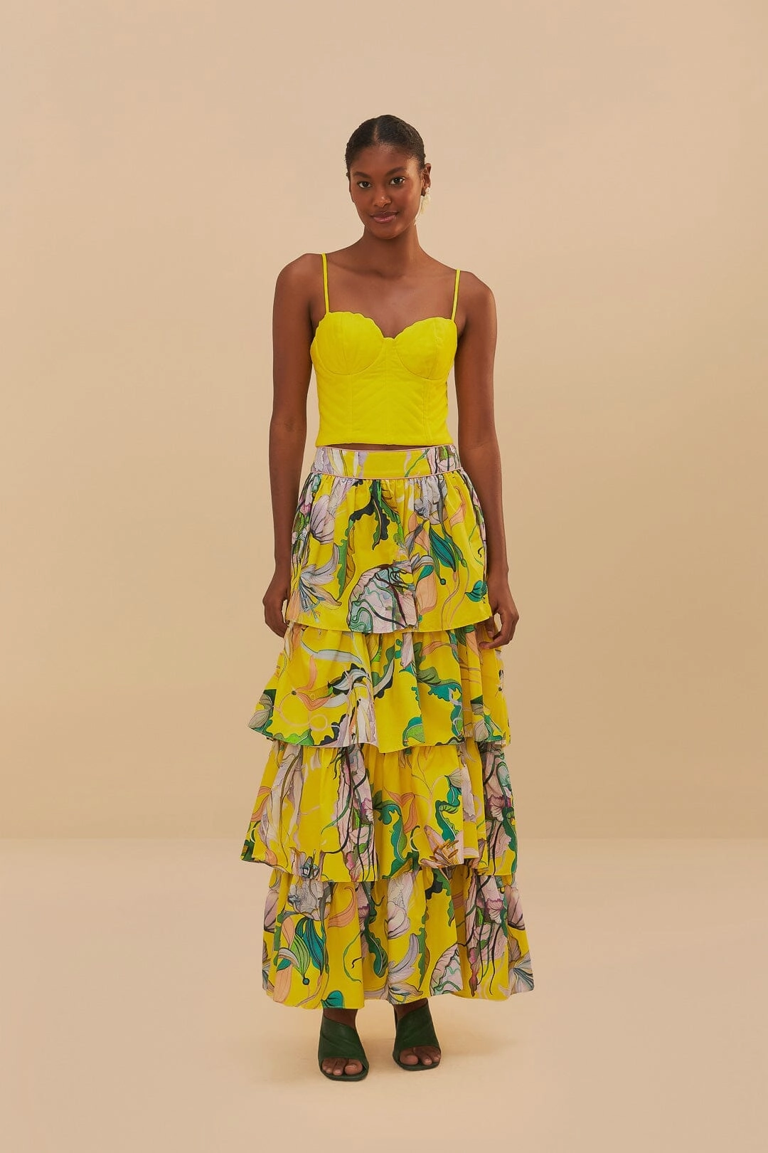 Yellow Jellyfish Bouquet Maxi Skirt Performance Wear Smart Fit