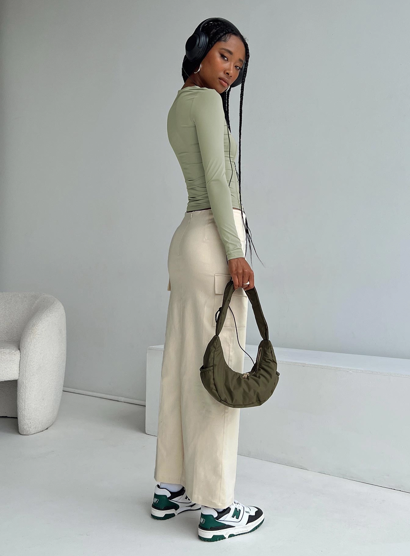 My Girl Maxi Skirt Beige Sleek Styling Blogger Favorite
