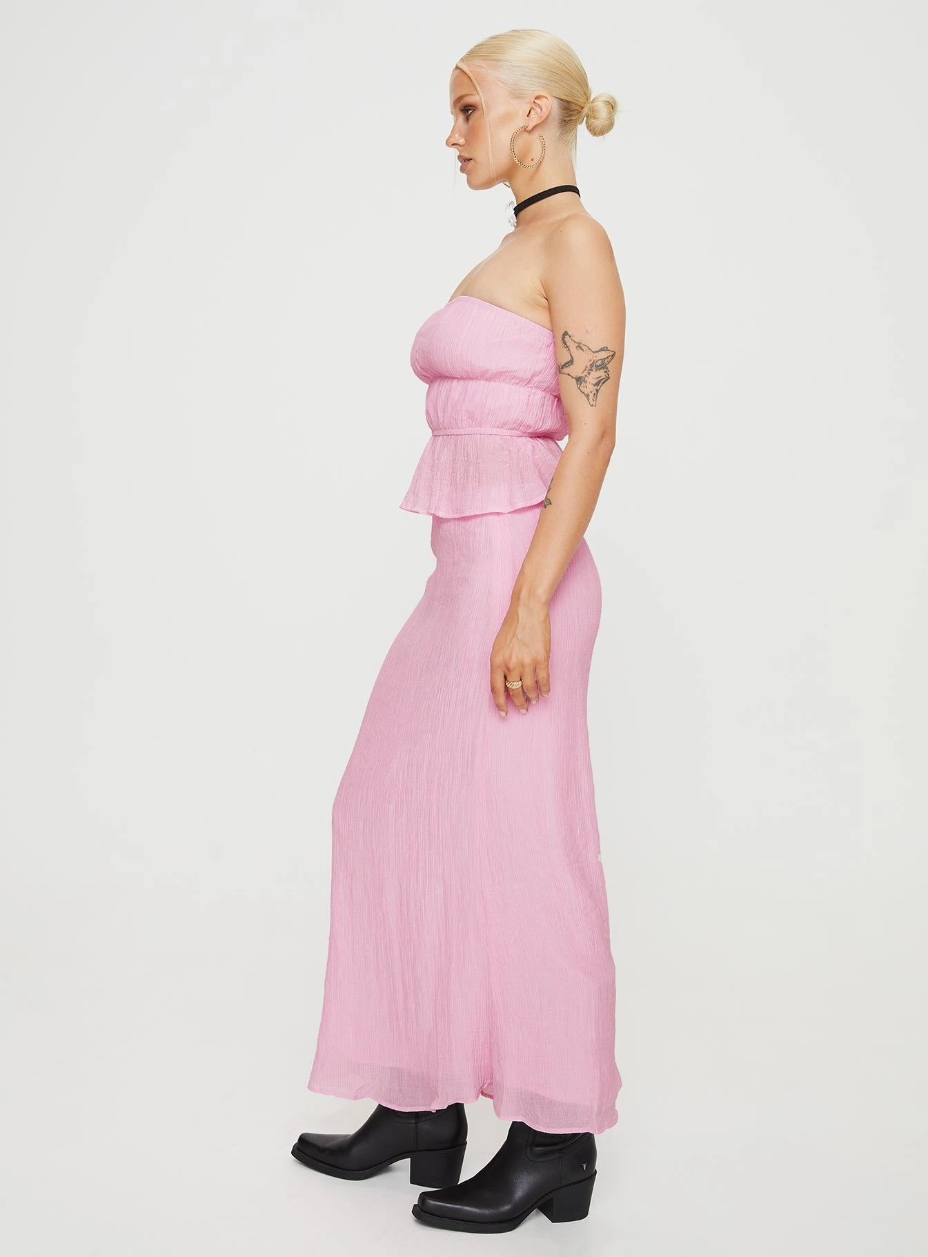 Linen blend Weekend Travels Set Pink