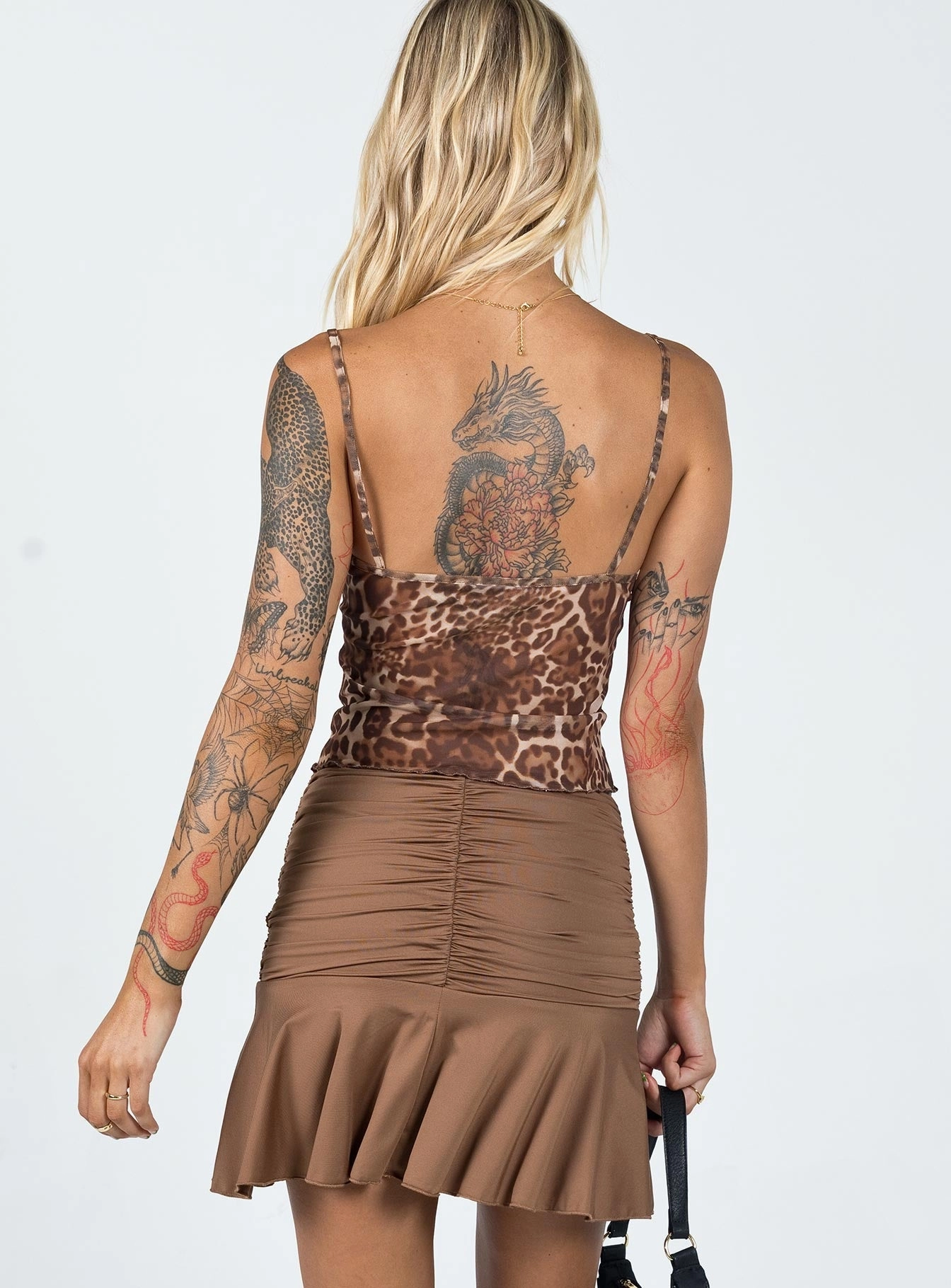 Smart Comfort Elegant Look Wilcox Mini Skirt Brown