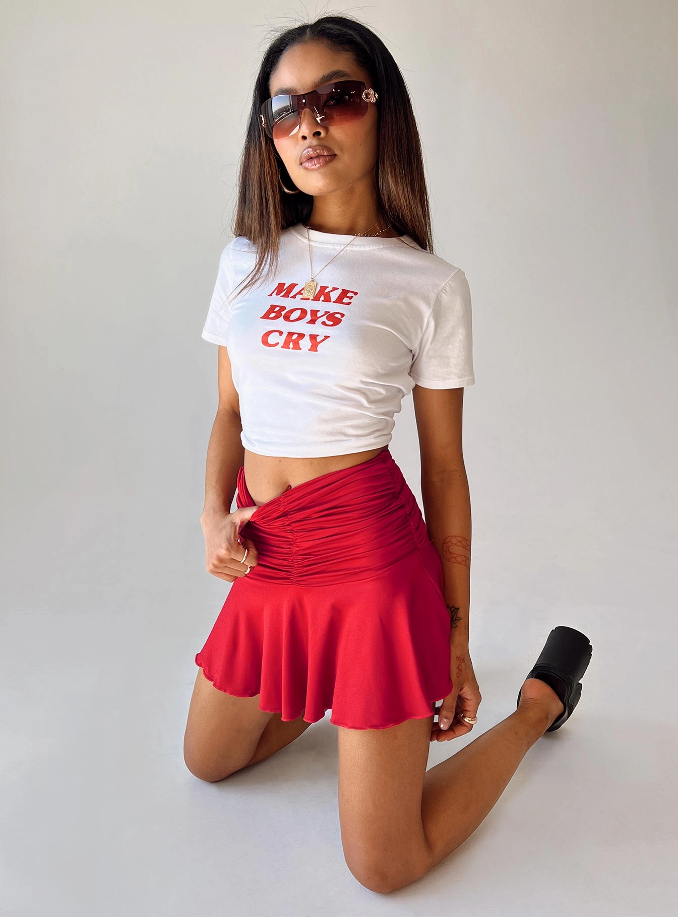 Relaxed Vibes Wilcox Mini Skirt Red