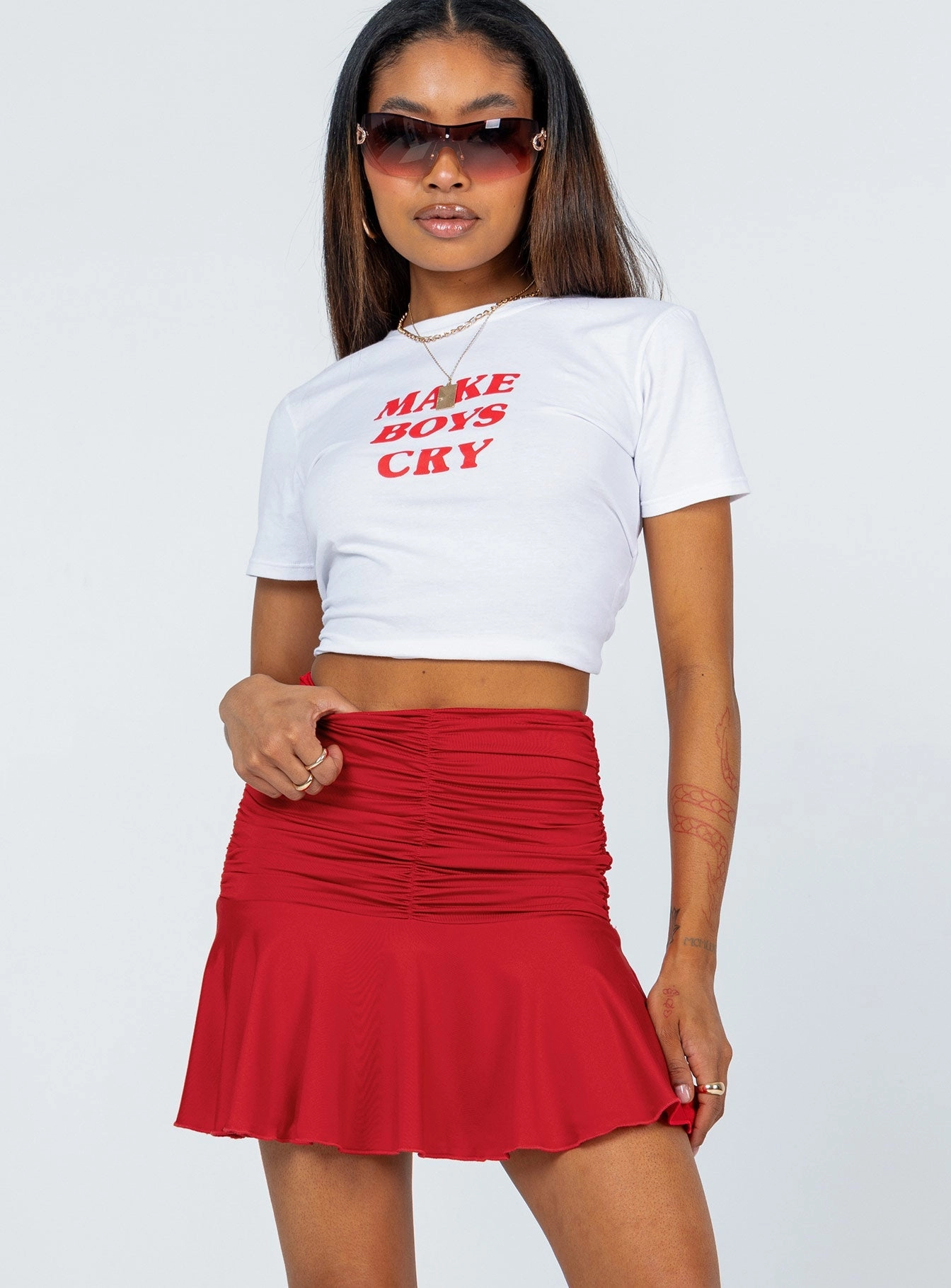 Wilcox Mini Skirt Red Style Staple