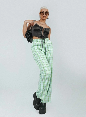 Wiluna Pants Green Flattering Look Easy Care Fabric